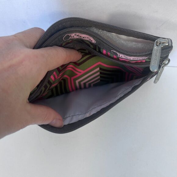 Le Sport Sac NEW Cosmetic Pouch 3 Zippered Pockets Abstract Slim - Picture 5 of 6